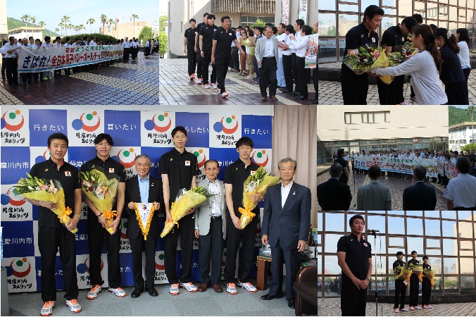 男子バレー表敬訪問 組写真